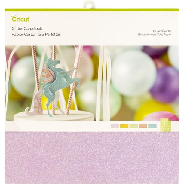 12 x 12 30.5 cm x 30.5 cm Talla /única Cricut Glitter Cardstock Sampler Muestrario de Cartulina Pastel